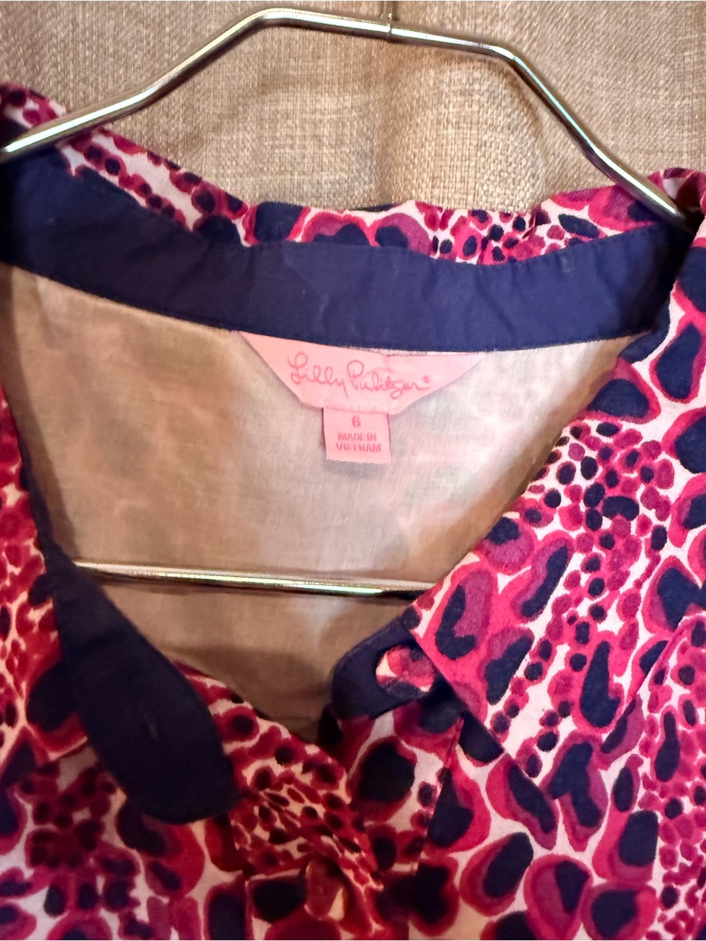 Lilly Pulitzer Elsa Tunic Dress Hollyhock Gigi Giraffe Pink Size 6 - Picture 6 of 8